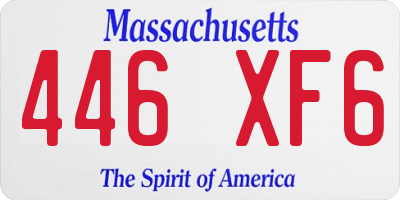 MA license plate 446XF6