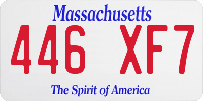 MA license plate 446XF7