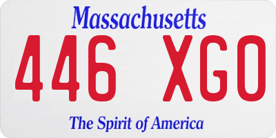 MA license plate 446XG0