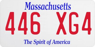 MA license plate 446XG4
