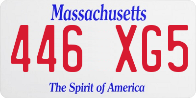MA license plate 446XG5