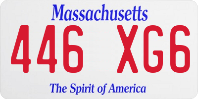 MA license plate 446XG6