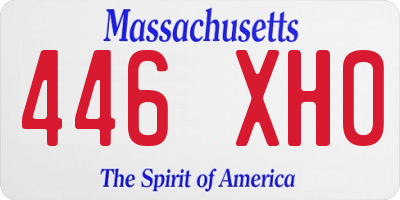 MA license plate 446XH0