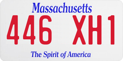 MA license plate 446XH1