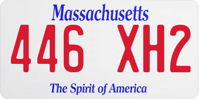 MA license plate 446XH2