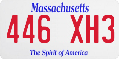 MA license plate 446XH3