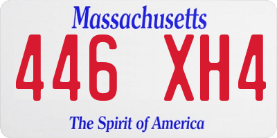 MA license plate 446XH4