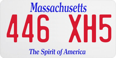 MA license plate 446XH5