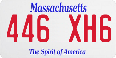 MA license plate 446XH6