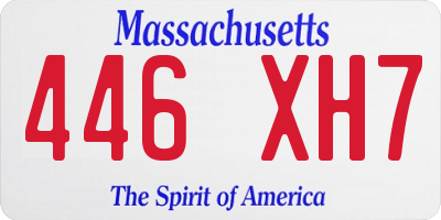 MA license plate 446XH7