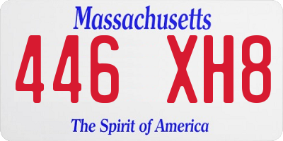 MA license plate 446XH8