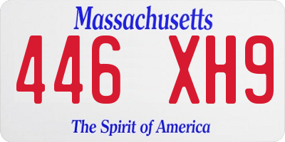 MA license plate 446XH9