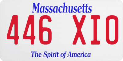 MA license plate 446XI0