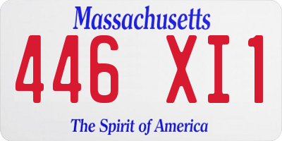 MA license plate 446XI1