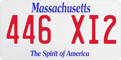 MA license plate 446XI2