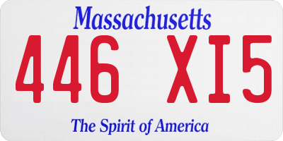 MA license plate 446XI5