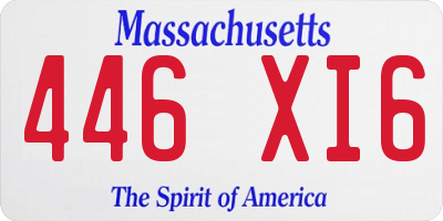 MA license plate 446XI6