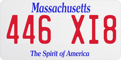 MA license plate 446XI8