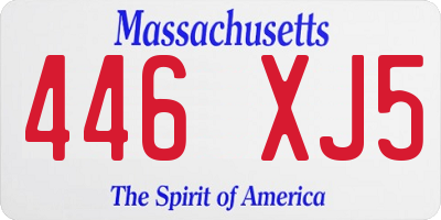 MA license plate 446XJ5