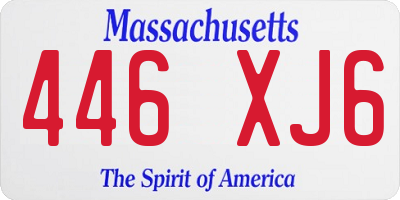MA license plate 446XJ6