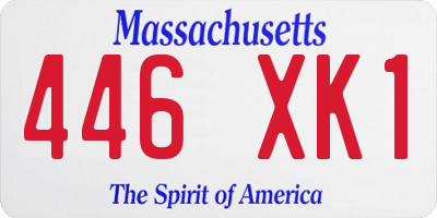 MA license plate 446XK1