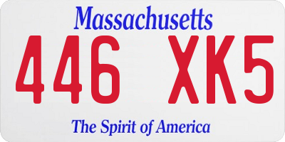 MA license plate 446XK5