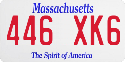 MA license plate 446XK6