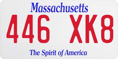 MA license plate 446XK8