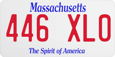 MA license plate 446XL0