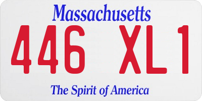 MA license plate 446XL1