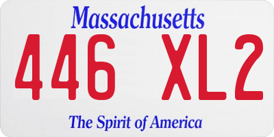 MA license plate 446XL2