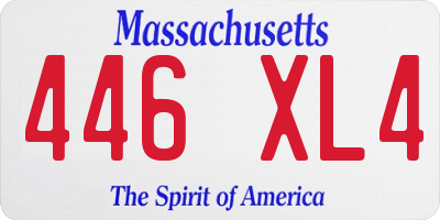 MA license plate 446XL4