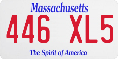 MA license plate 446XL5