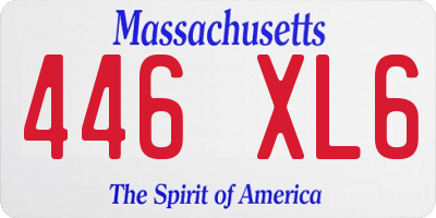 MA license plate 446XL6