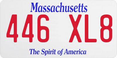MA license plate 446XL8