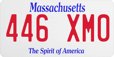 MA license plate 446XM0