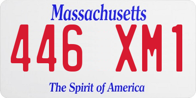 MA license plate 446XM1