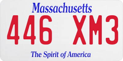 MA license plate 446XM3