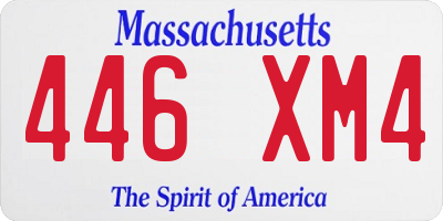MA license plate 446XM4