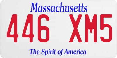 MA license plate 446XM5