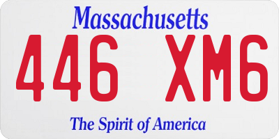 MA license plate 446XM6
