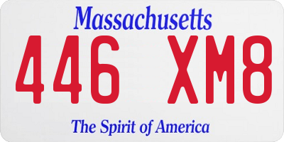 MA license plate 446XM8