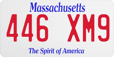 MA license plate 446XM9