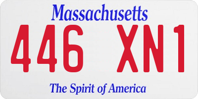 MA license plate 446XN1