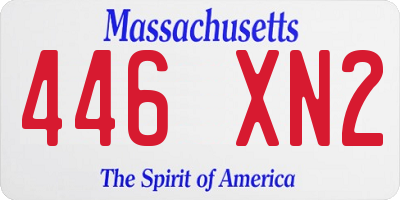 MA license plate 446XN2