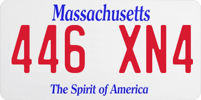 MA license plate 446XN4