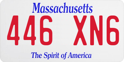 MA license plate 446XN6