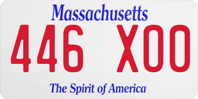 MA license plate 446XO0