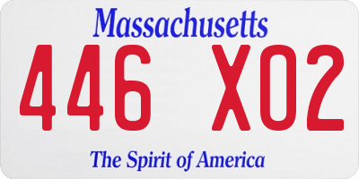MA license plate 446XO2