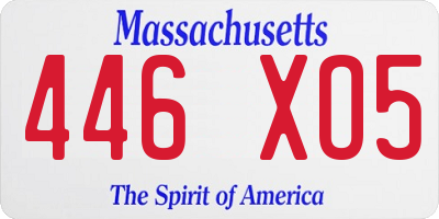 MA license plate 446XO5